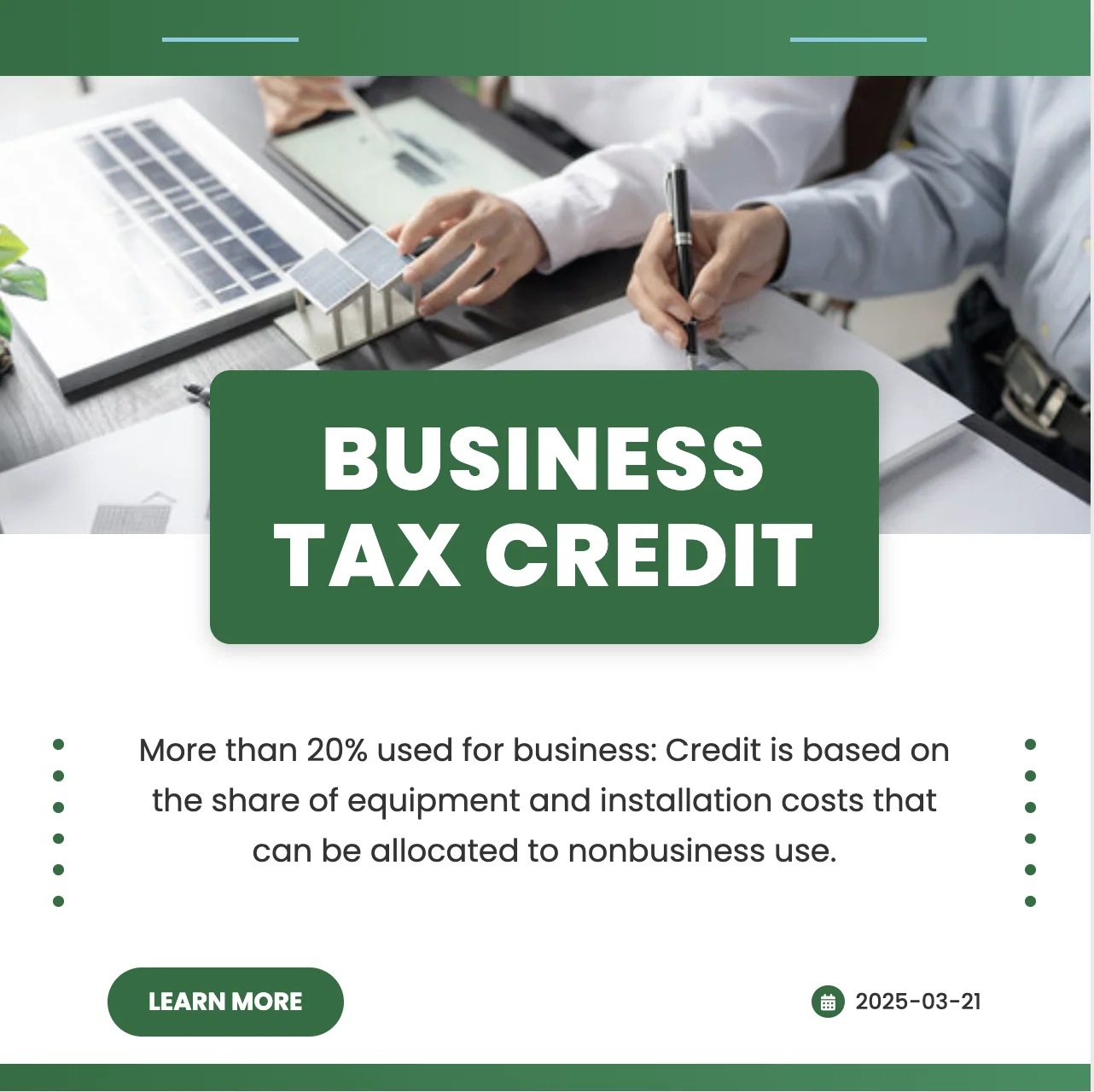 Business Tax Credit Flyer