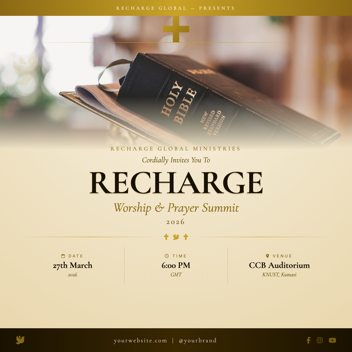 A reverent, ceremonial flyer built for gospel concerts, worship nights, and church conferences.