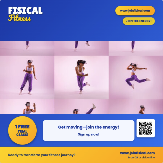 AI-generated gym flyer with a free trial offer