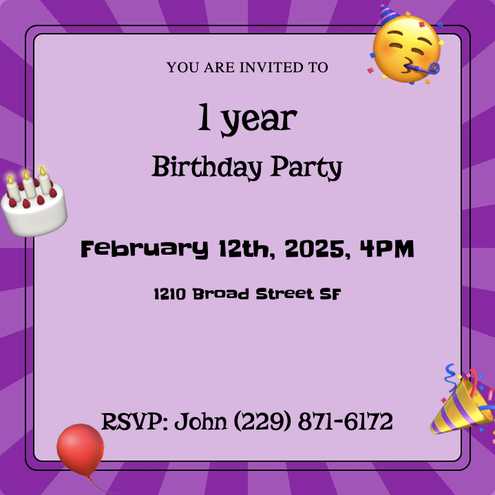 Kids Birthday flyer template example