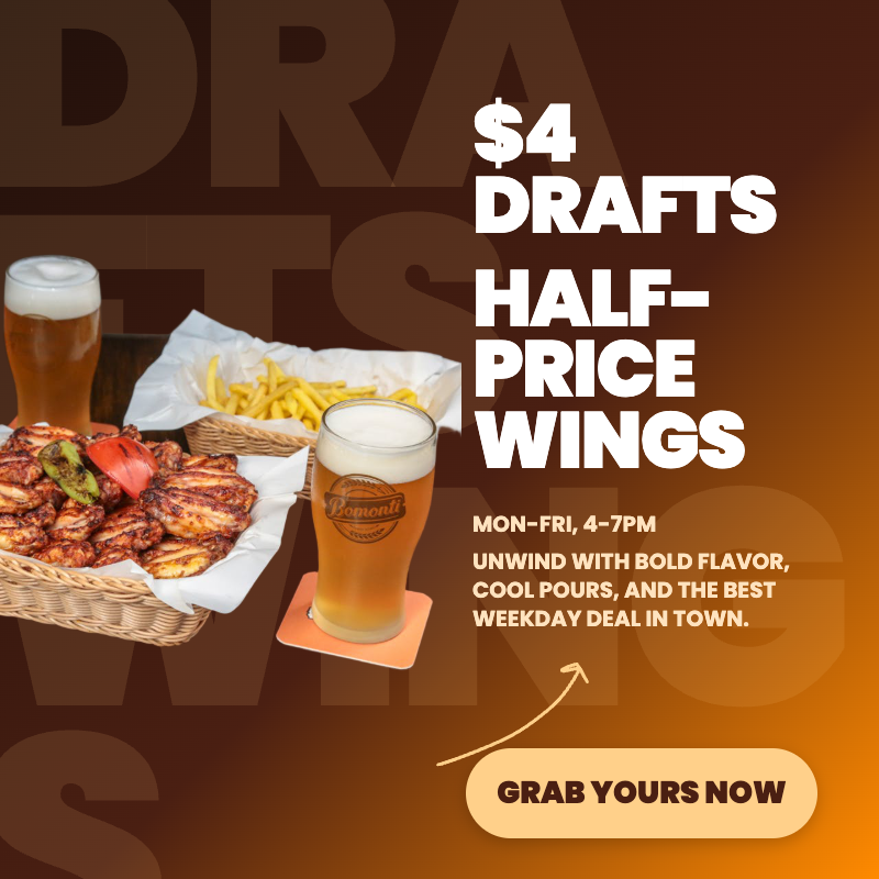 Restaurant flyer for happy hour