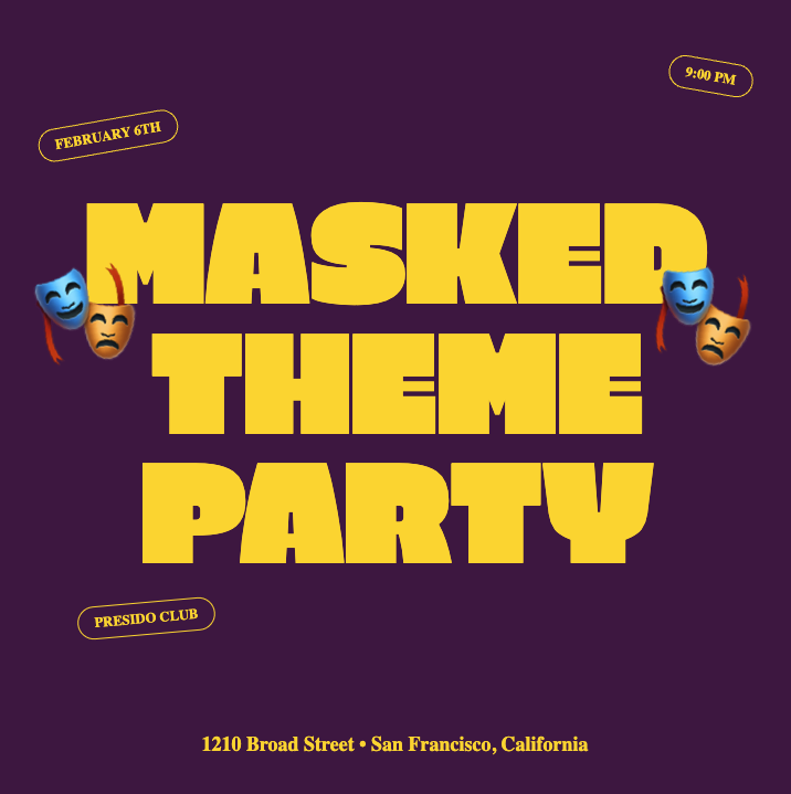 Themed Party flyer template example