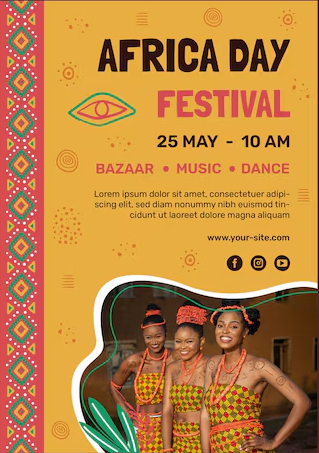 Vibrant multicultural templates featuring flag patterns and traditional artwork to promote heritage celebrations and diversity events.
