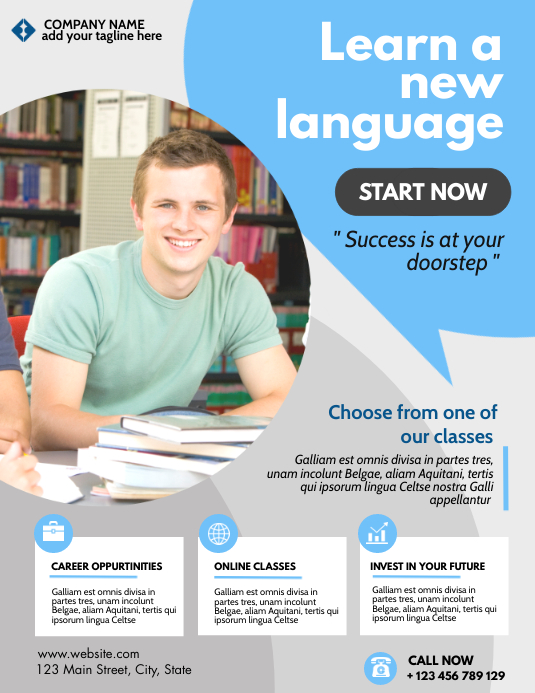 Multilingual education templates featuring speech bubbles and cultural landmarks to promote language immersion programs.