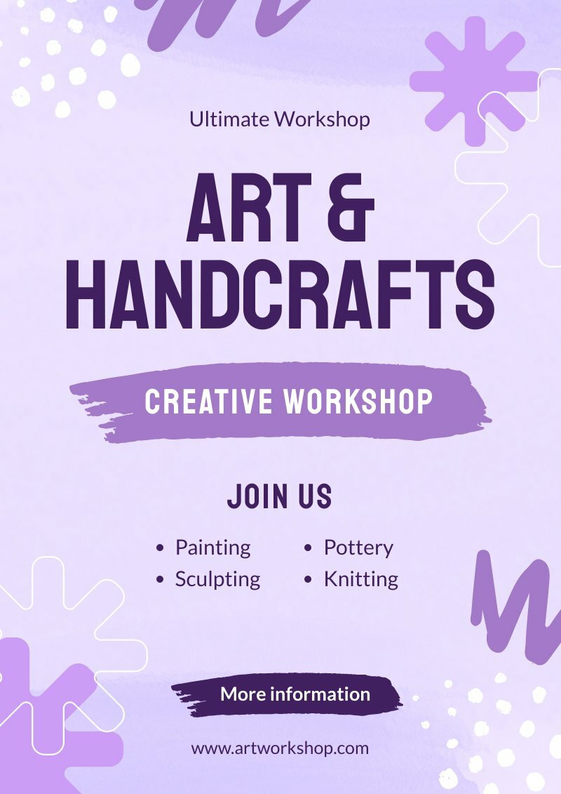 Creative DIY templates featuring material close-ups and project examples to promote art classes and maker spaces.